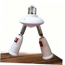 2-in-1 Light Socket Extender, E26/E27 to 2 Bulb Adapter with Adjustable 2-IN-1