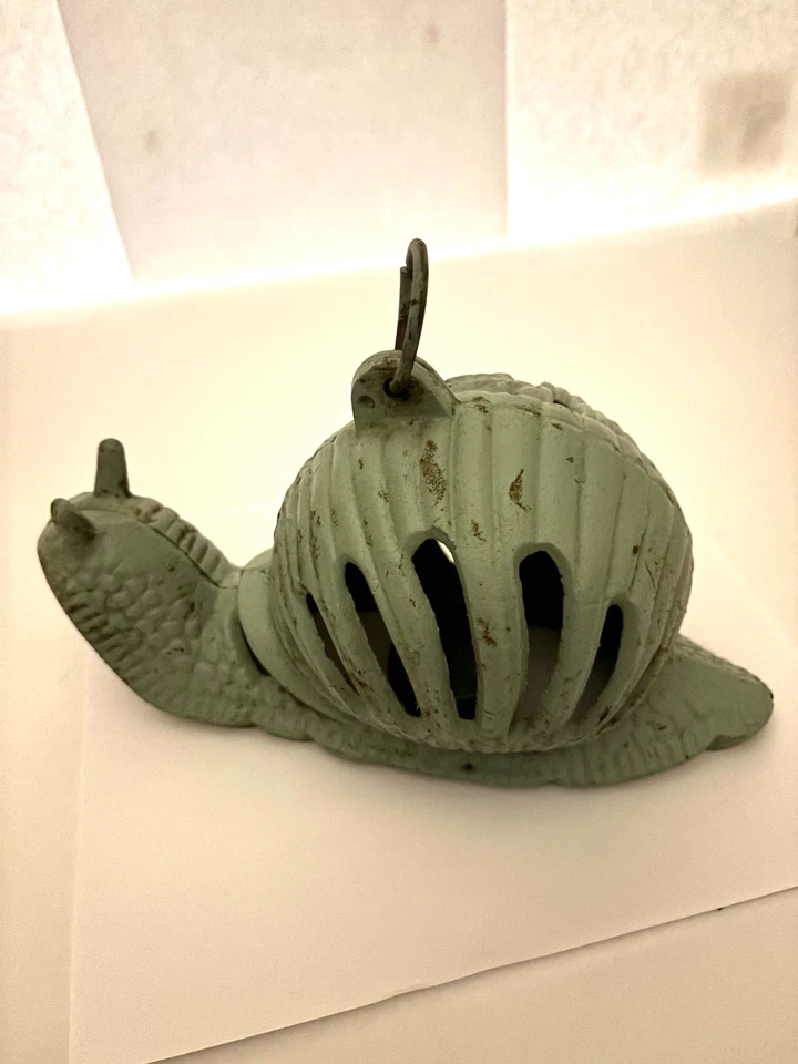 Old Barn Find ferro fundido caracol suporte de vela lanterna pesada 10 em comprimento - Imagem 2 de 4