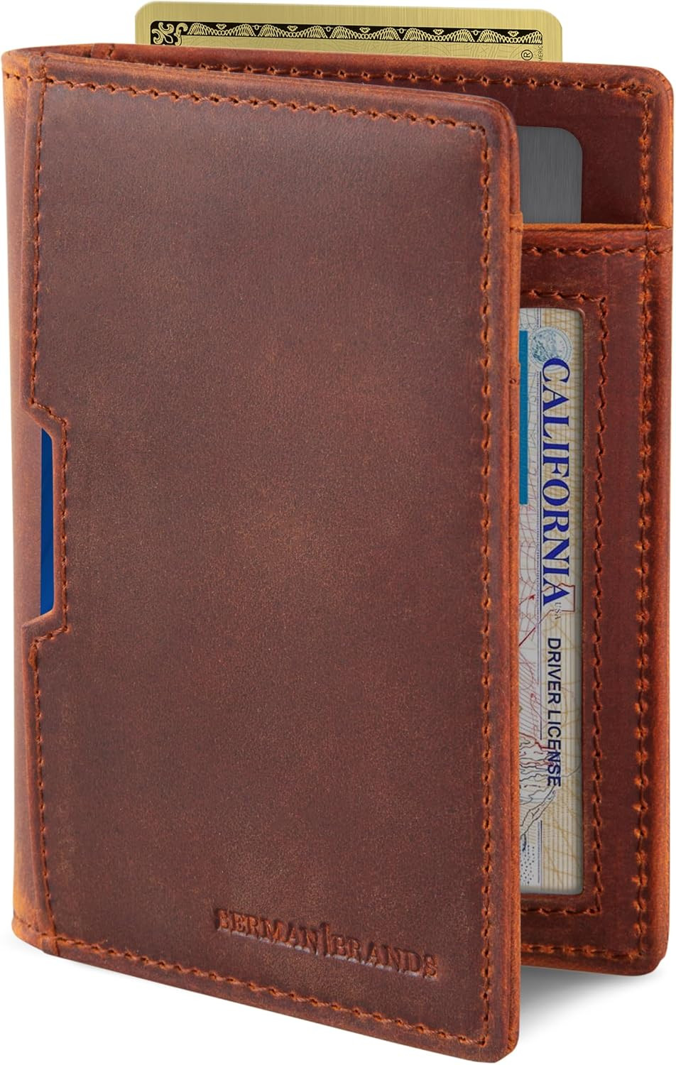 - Wallets for Men Slim Mens Leather RFID Blocking Minimalist Card Front Pocket B image 9