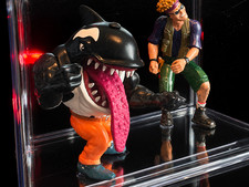 Vintage Mattel Street Sharks Moby Lick & Radical Bends Figure Lot w Display