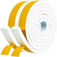 Self Adhesive White Weather Stripping Foam, Block Cold Wind for Doors Windows