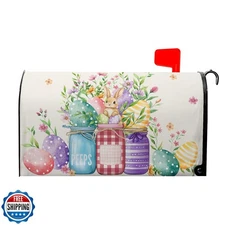 Easter Magnetic Mailbox Cover Bunny Mailbox Covers Standard Size 21x18 in Spr