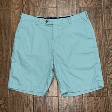 Peter Millar Men s Lightweight Twill 9" Teal Golf Shorts Size. 36