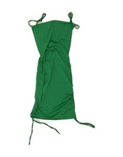 VINTAGE Womens Sleeveless Bodycon Dress UK 6 XS Green Polyester DJ64