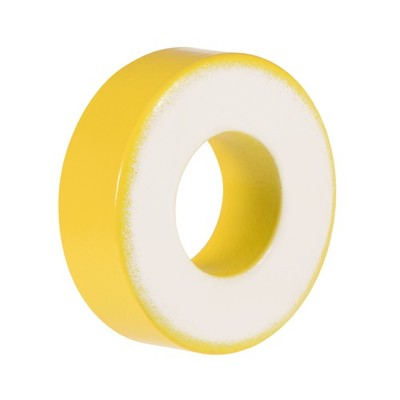 16 x 33.6 x 11.3mm Iron Powder Ferrite Core, Toroidal Core, Bia Yellow