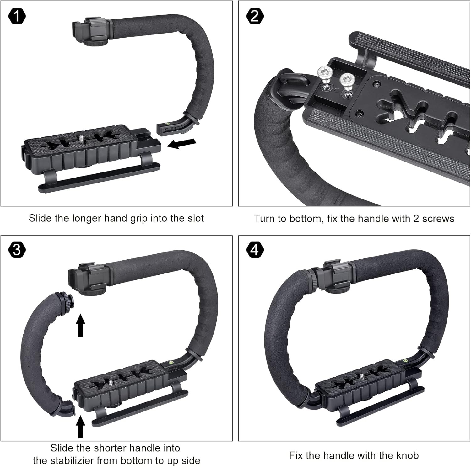 3-Shoe DSLR/Mirrorless/Action Camera Camcorder Phone Stabilizer