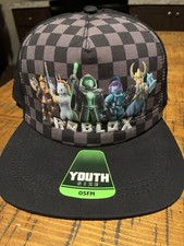 Roblox Youth SnapBack Hat Black Flat Brim- OSFM New With Tags