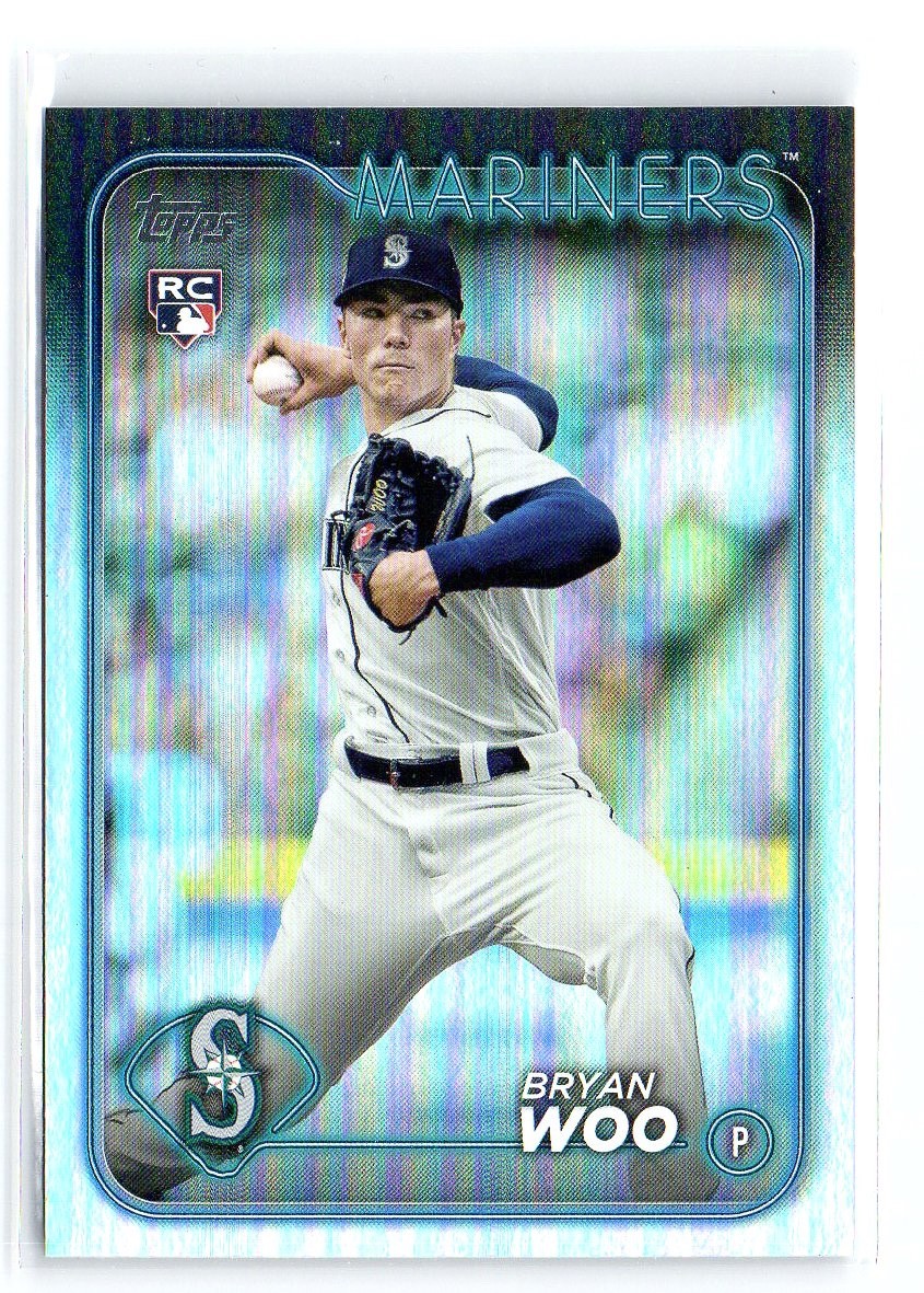 2024 Topps Series 1 Bryan Woo #12 Rainbow Foil Rookie RC Seattle Mariners
