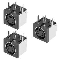 3pcs S-video PCB Mount Female 4 Pin Din Socket Audio Video Connector Metal Case