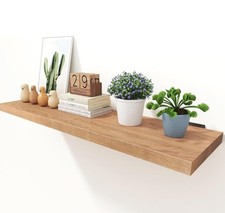 Floating Shelves, 36" Wide X 10" Deep, Heavy Duty Solid Oak 36 in W x 10 in D
