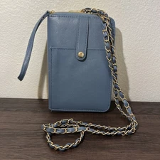 G.I.L.I. Faux Leather Wallet Crossbody with Chain Strap