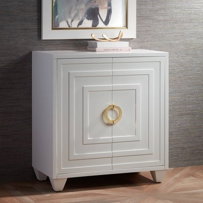 55 Downing Street Bertolli 30'' Wide White Modern Luxe Accent Cabinet