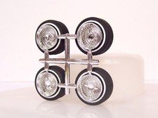 Hoppin Hydros 1/24 1/25 scale MCs CHROME Rims Wheels Tire Model Car LOWRIDER