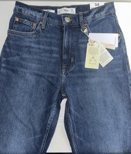 NWT MNG Mom Comfort Ankle / High Waist (Dark Blue Wash, Size: USA 2)