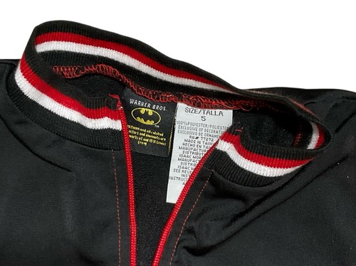 Vintage Warner Bros Youth Batman Full Zip Jacket Sweatshirt Red Black Size 5 - Picture 4 of 5