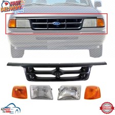 New Front Black Grille Headlights Corner Lights 5pc For 1995-1997 Ford Ranger
