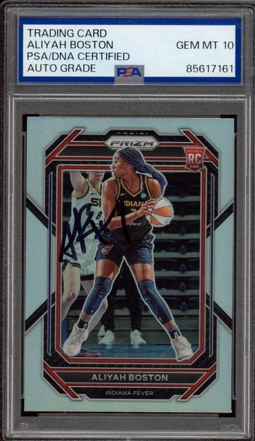 2023 Panini Prizm WNBA #133 Aliyah Boston Signed Silver Rookie PSA GEM 10 AUTO
