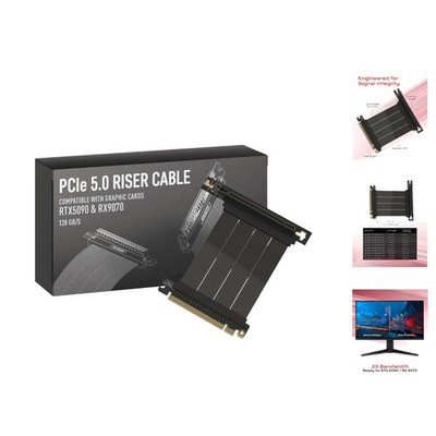 Versatile PCIe 5.0 Riser Cable - Ideal for Vertical Mounts and Gaming | 10cm