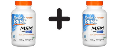 2 x Doctors Best MSM with OptiMSM Vegan, 1000mg - 180 vcaps (166,53 EUR/kg)