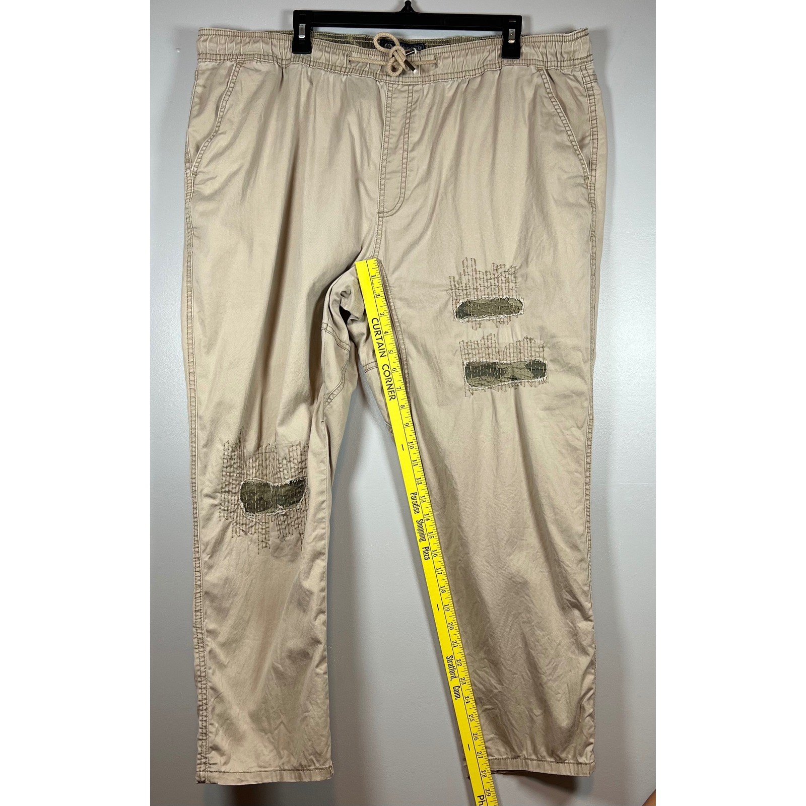 American Rag Drawstring Patchwork Khaki Straight … - image 5