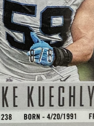 2024 Panini Prizm Deca Luke Kuechly #48 Black Gold Shimmer Prizm /8 - Picture 3 of 3