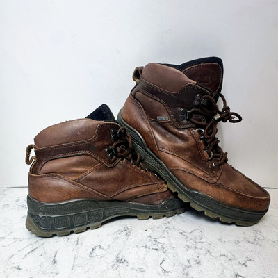 Ecco Mens Track 25 Boot Size 44 10 Brown Leather Goretex Waterproof Hike Work