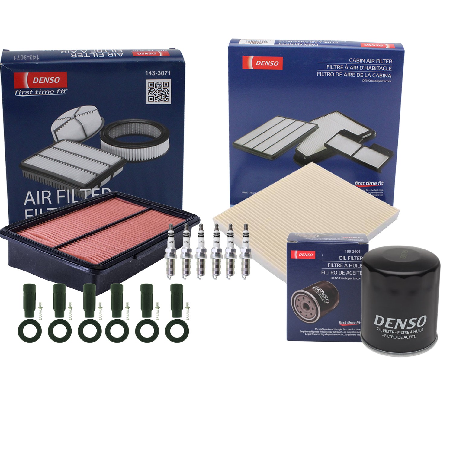 Denso Tune Up Kit NGK 6 Spark Plugs  Boots Kit for Infiniti M35 3.5 V6 VQ35DE