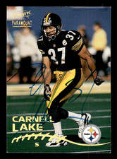 Carnell Lake Pittsburgh Steelers 1998 Paramount Pacific Auto #188 w/COA