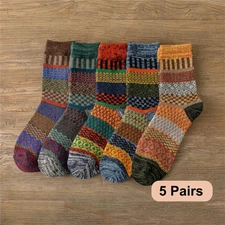 5Pairs/lot New Witner Men Socks Women Lover Socks Thick Warm Socks Vintage Sock
