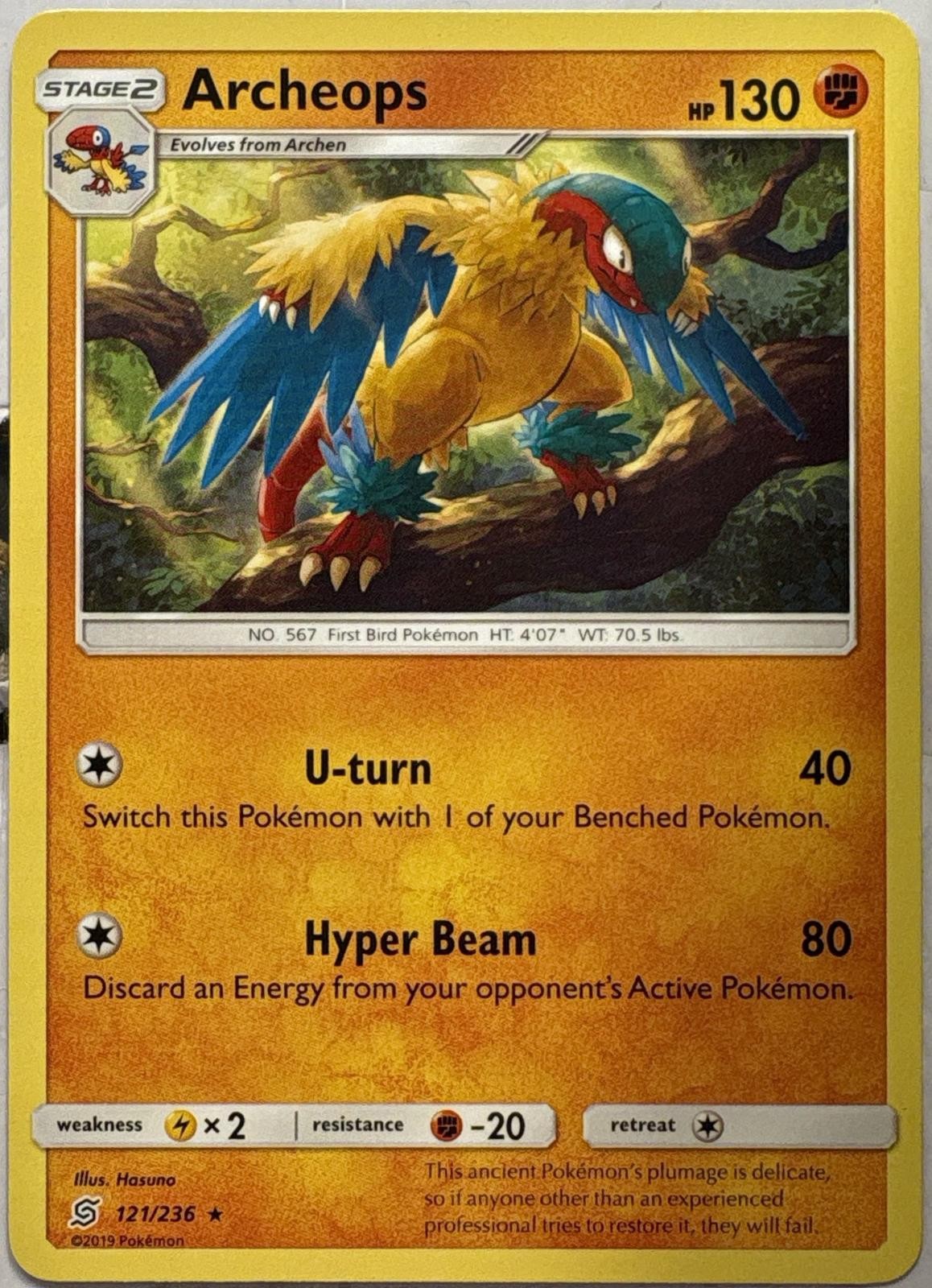 Archeops Rare Unified Minds 121/236 Pokemon Near Mint