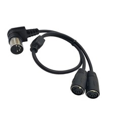 5 PIN MIDI DIN Male to 2x Female Socket Y Splitter Adapter Extension Cable 50cm