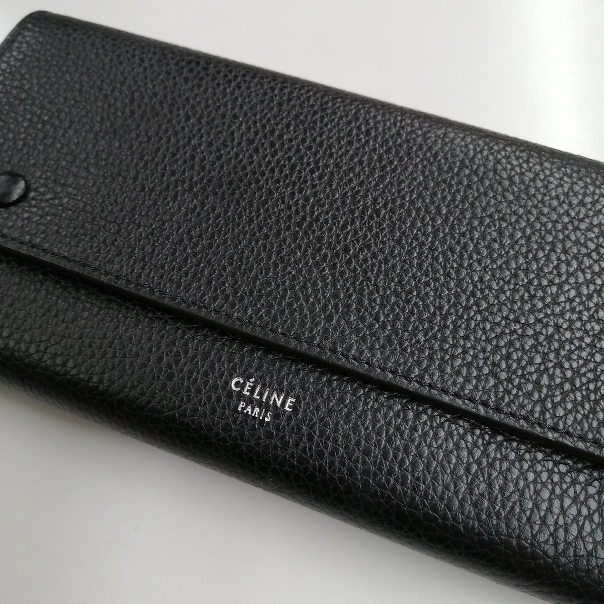 CELINE Large Flap Multifunction Wallet Black | eBay