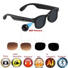 Smart glasses camera with 8MP camera and earpiece and bluetooth