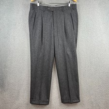 Hiltl Wool Dress Pants Mens 36x29 size 54 Grey Pleated  Cuffed Milano