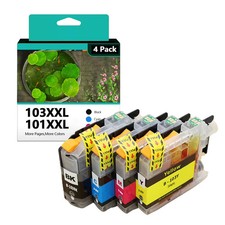 LC103XL LC101XL Ink Cartridges 4-Pack for Brother DCP-J152W MFC-J245 MFC-J285DW