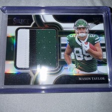 2025 Panini Select Jumbo Rookie Swatch Mason Taylor Jets Prizm JRSW-MTR /149