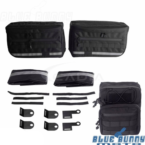 Nylon Saddlebags Saddle Bag w/ Handlebar Bag For Harley Dyna FXDL Softail FXST - Picture 6 of 9