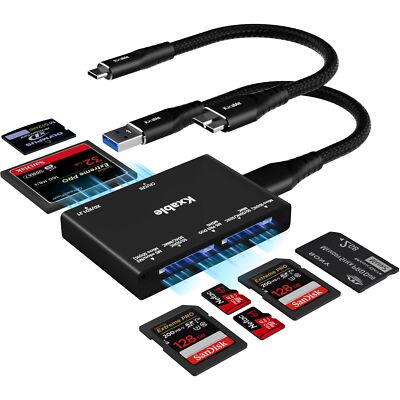 SD Card Reader 7 in 1 USB 3.0 Memory Card Reader/Writer 5Gbps for SD/Micro SD...