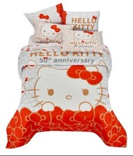 Hello Kitty Full Bed Comforter Set With 2 Pillowcase Reversible US Seller