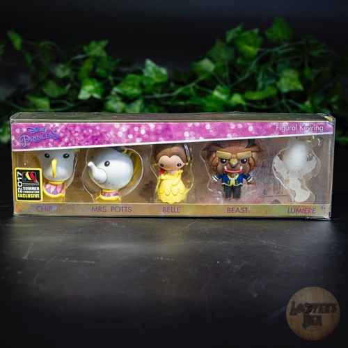 SD Comic Con 2017 DISNEY Beauty & The Beast Keychain 5 PC Set New / Wear on Box - Picture 2 of 4