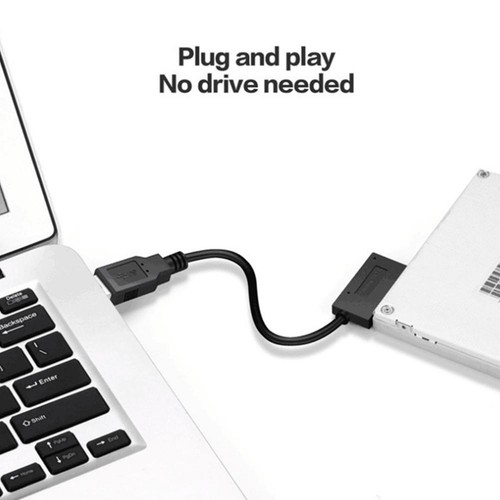 USB 20 auf Slimline SATA 7+6 13-poliger Laptop-CD-DVD-Adapter für optisches K3A9