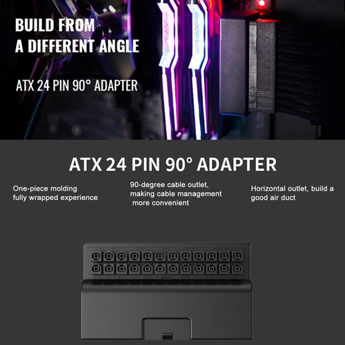 90 Degree ATX 24Pin Female to Male Connector Prolonged Plastic Power Adapter m - Picture 13 of 18