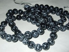 - Pietre Dure Forate - OSSIDIANA FIOCCO DI NEVE sfera 10 mm 5 pz