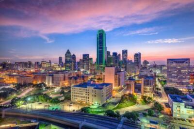 Wandbild: Skyline der Innenstadt von Dallas, Texas, USA. (92211935)