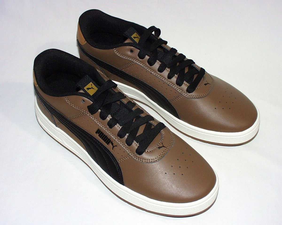 Puma 399087-05 Classic Court Low Athletic Sneakers, Leather/Synth, Coffee,  New
