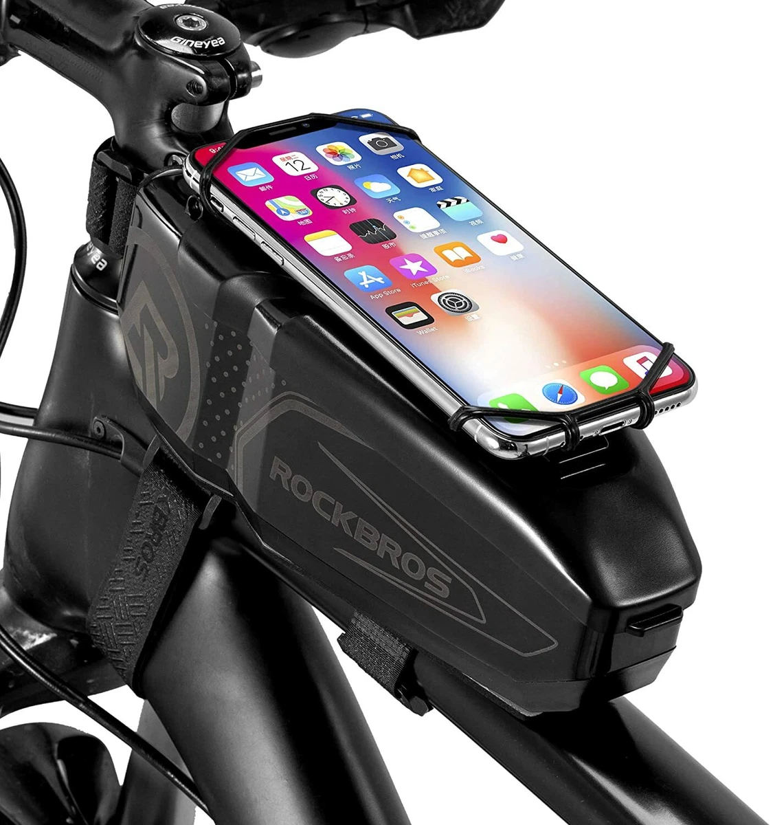 ROCKBROS Bike Phone Support Bag Waterproof Top Tube Bags Front