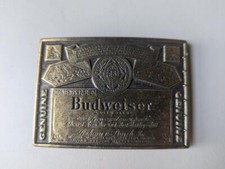 vintage 1970s busch BUDWEISER belt buckle BRASS western BEER cowboy