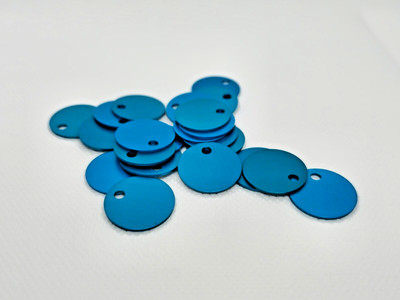 10/50/100x Aluminium Round Pet Dog Tags 20mm Blue for Engraving Blank Dog Tag
