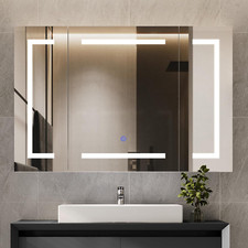 LED Medicine Cabinet Bathroom Mirror Wall Mounted Storage Lighted Wall Cabinet