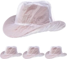 4Pcs Cowboy Hat Rain Covers Plastic Hat Waterproof Cover for Dust Unisex Travel